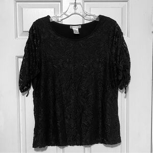 Anthropologie Design History Black Lace Blouse